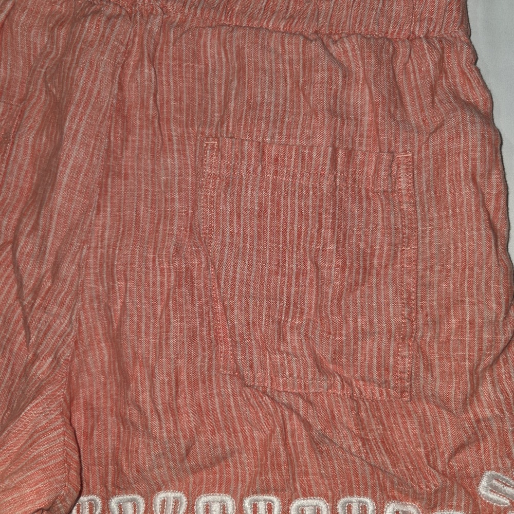 Anthropologie Women's Beachcomber Linen Striped Embroidery Shorts Size Medium - Picture 10 of 12